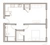 One bedroom floor plan l Aster Apartments for rent in Dublin CA